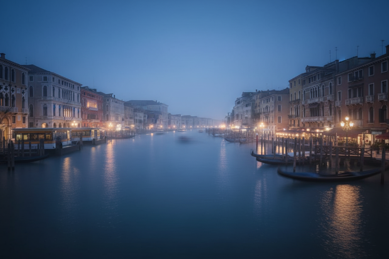 La luce delle cinque sul Canal Grande — immagine di chiusura